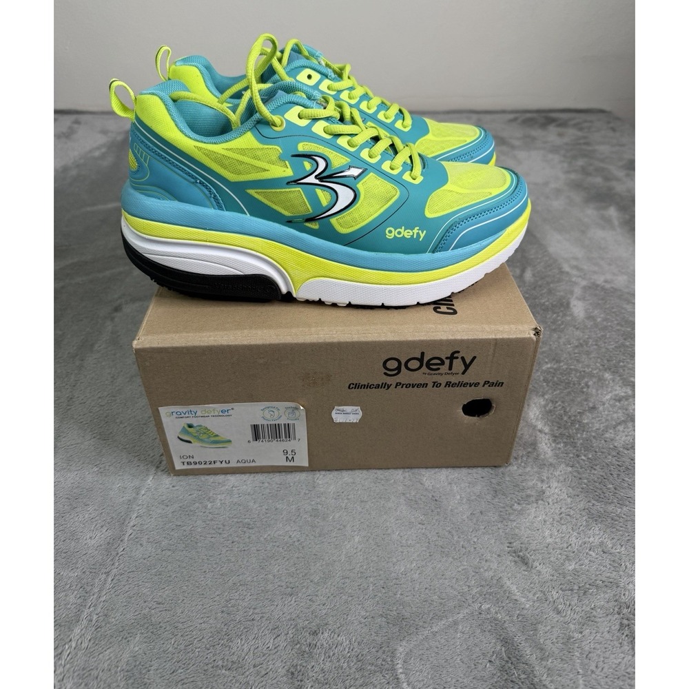 Gdefy Gravity Defyer Ion Shoes Women's U.S. Size 9.5 Blue Green New